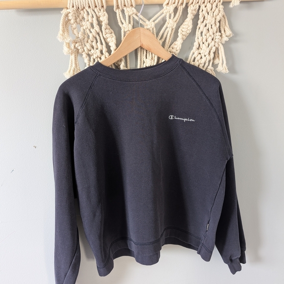 2/$20 Champion Navy Cropped Sweatshirt - Picture 2 of 4